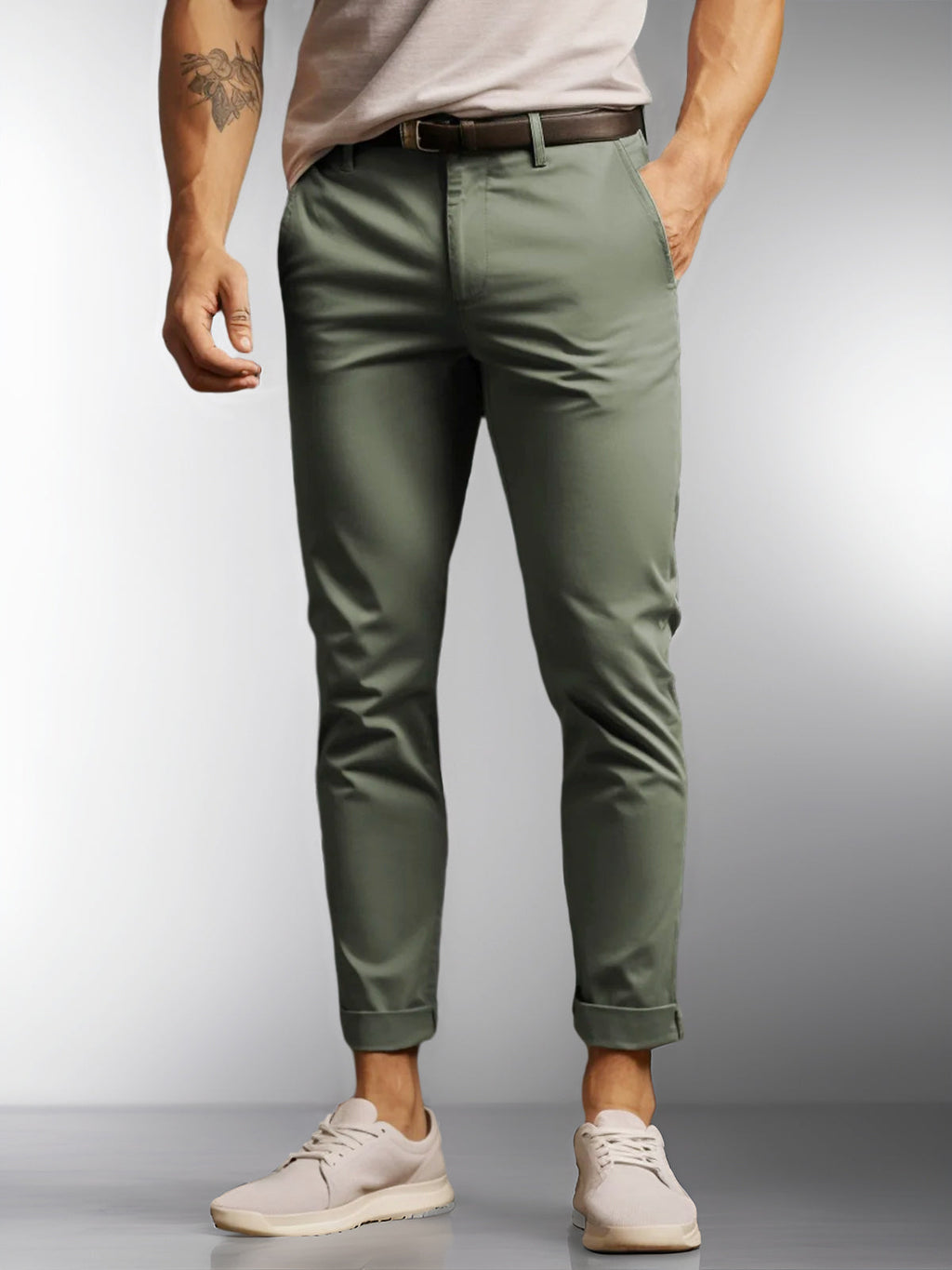 Men's Chino Trousers | High-Waisted Wide-Leg Summer
