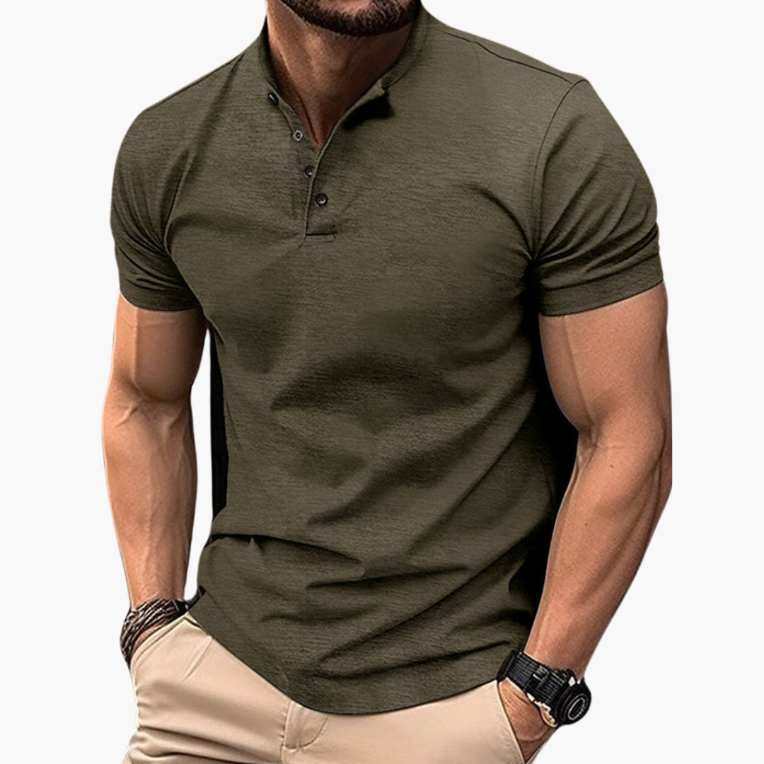 Men's Cotton Polo Shirt | Chambray Vacation