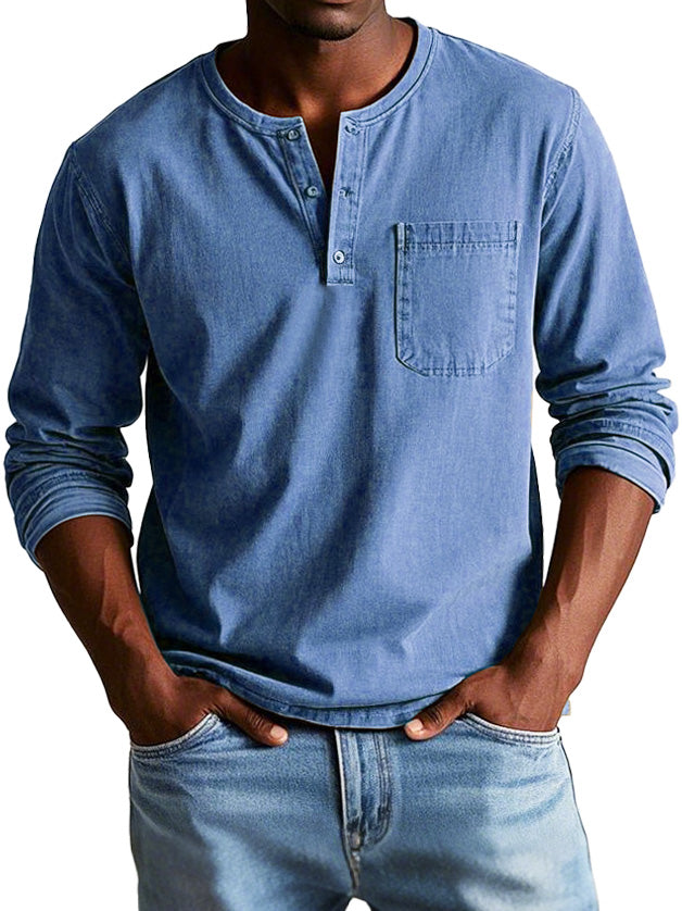 Men's Henley Shirt | Long-Sleeve Vintage