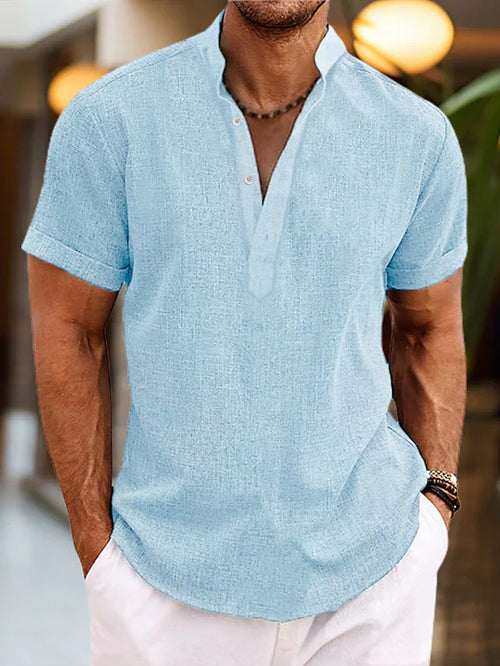 Men's Henley Top | Short-Sleeve Summer Casual