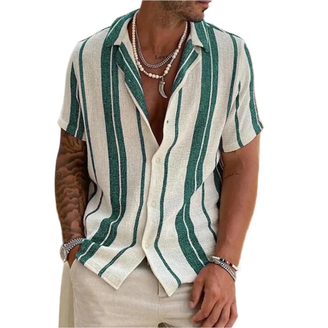 Men's Summer Shirt | Linen-Blend Short-Sleeve Casual