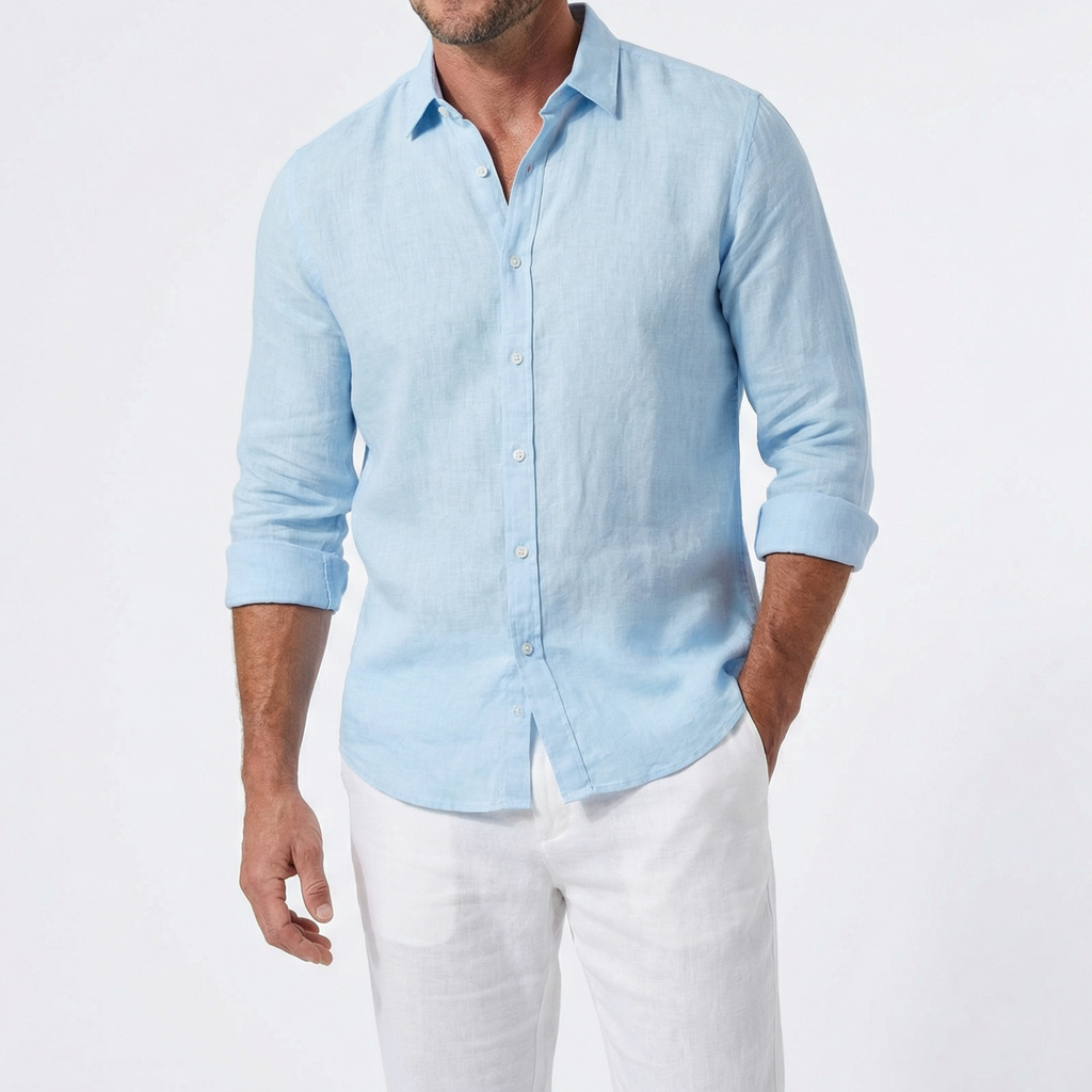 Men's Summer Shirt | Linen-Blend Short-Sleeve Casual