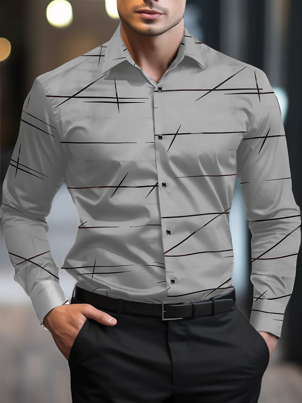 Men's Summer Shirt | Printed Long-Sleeve