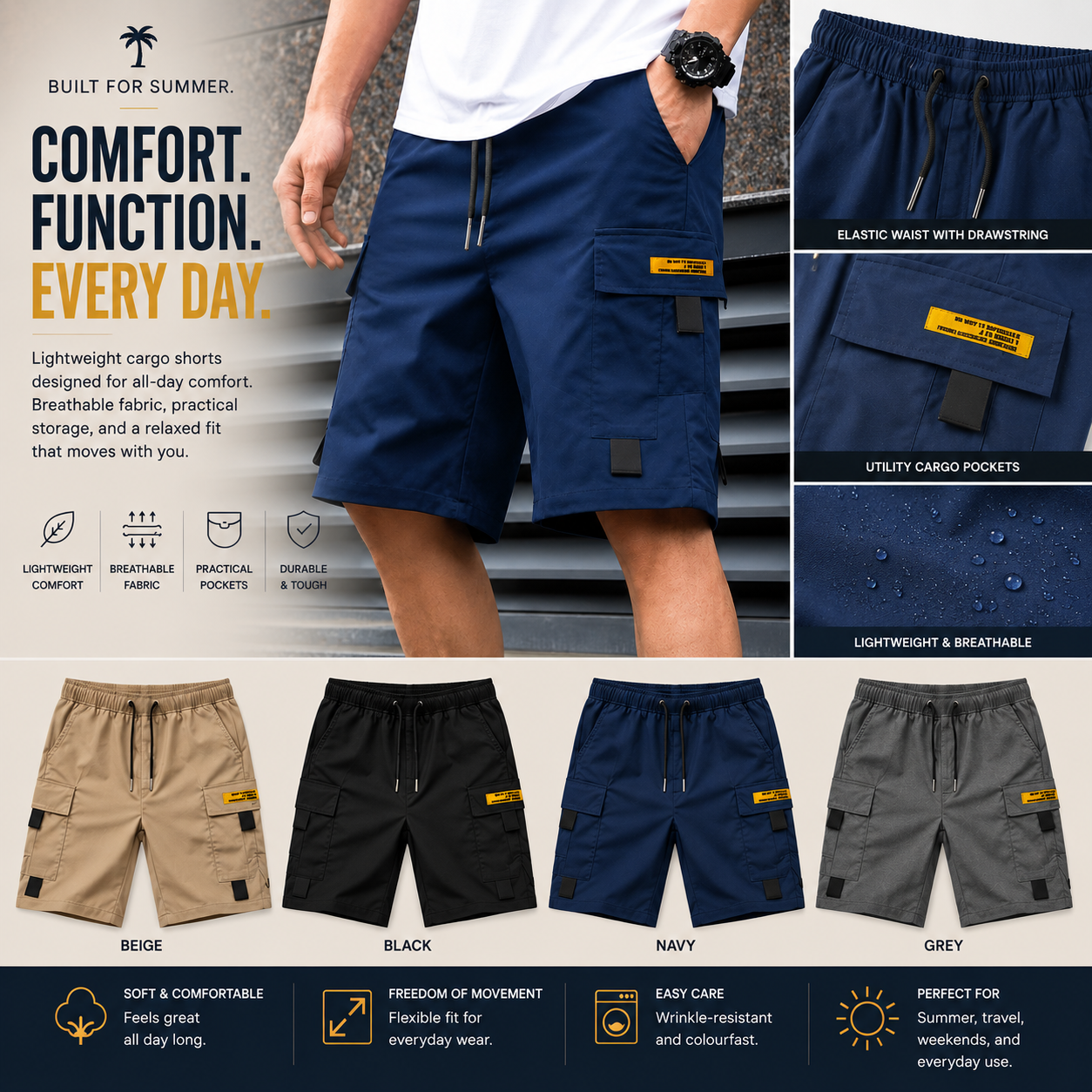 Men's Summer Shorts | Cargo Coastal