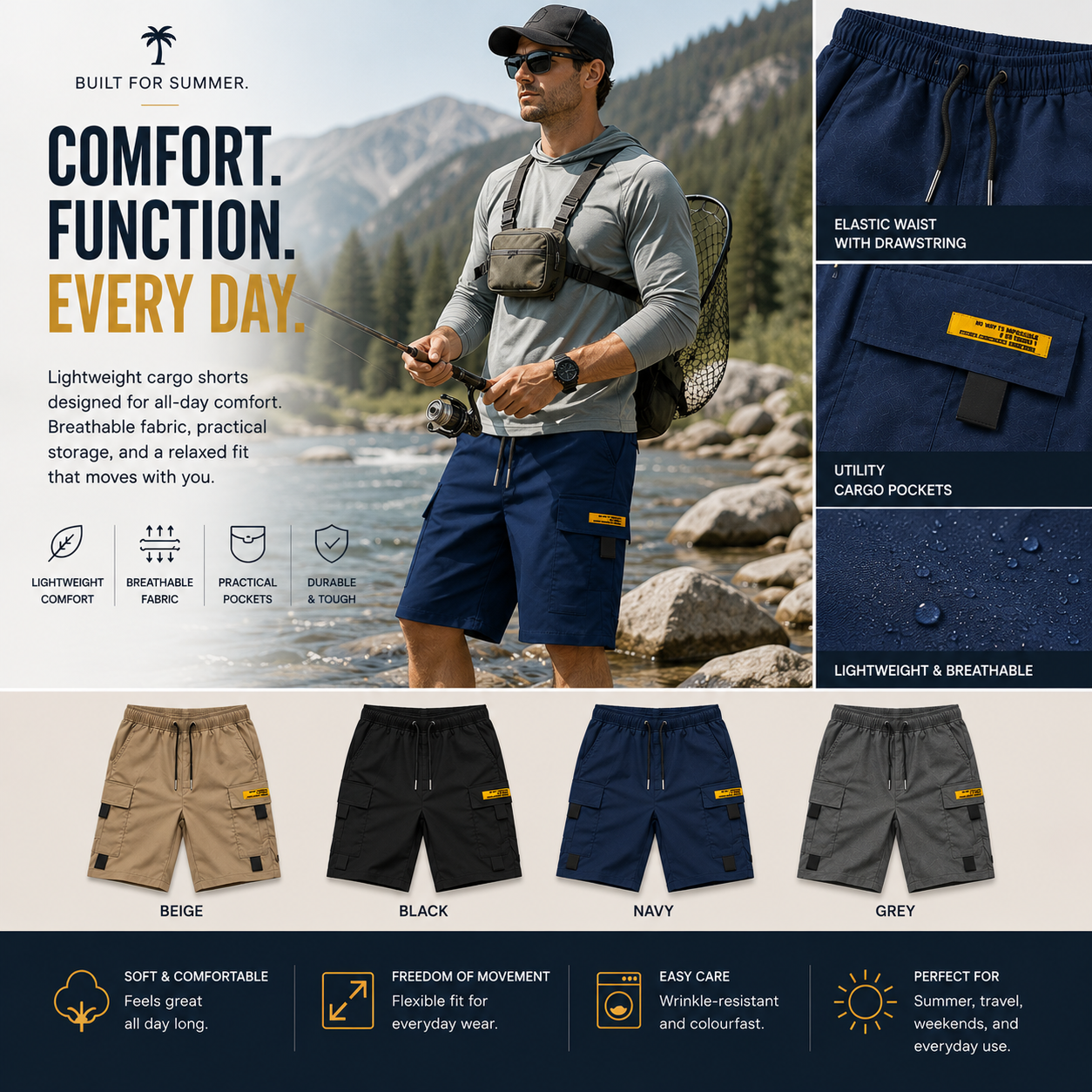 Men's Summer Shorts | Cargo Coastal