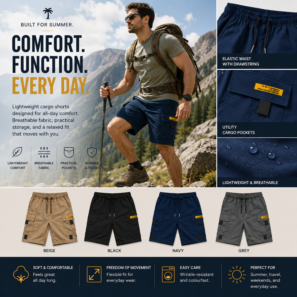 Men's Summer Shorts | Cargo Coastal
