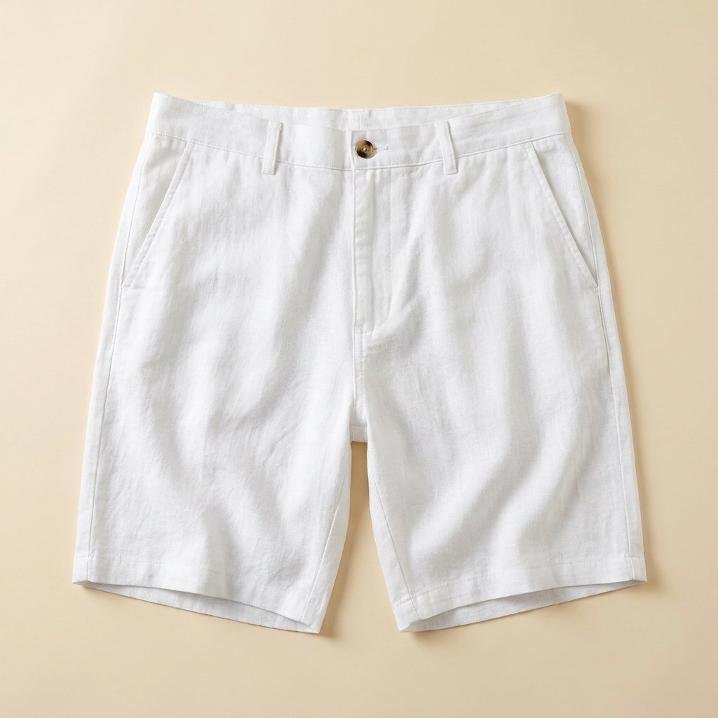 Men's Tailored Shorts | Linen-Blend High-Waisted Casual