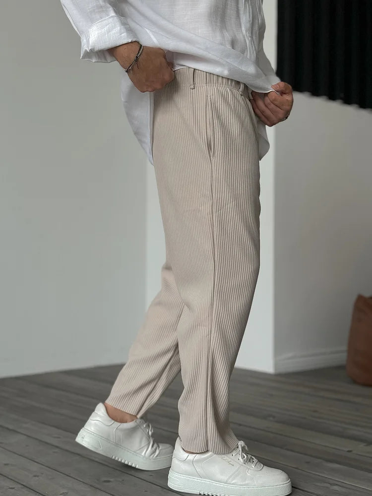 Men's Tailored Trousers | High-Waisted Wide-Leg Summer