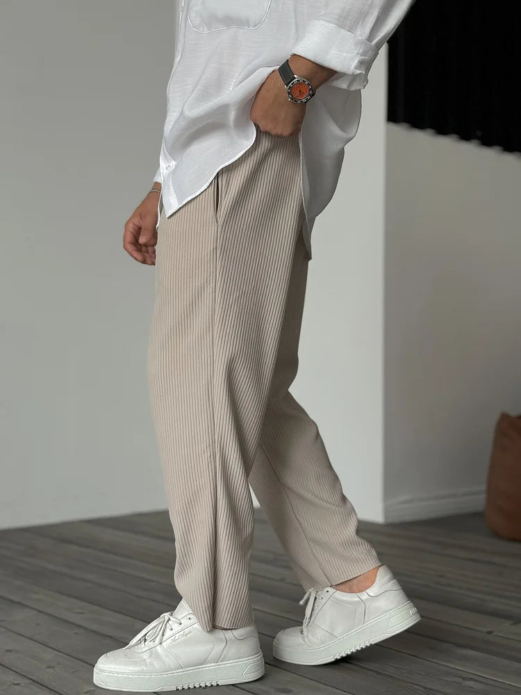 Men's Tailored Trousers | High-Waisted Wide-Leg Summer