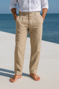 Men's Tailored Trousers | High-Waisted Wide-Leg Summer