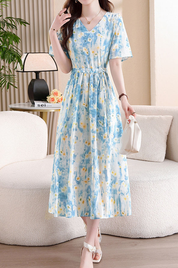 Women's Beach Dress | Floral V-Neck