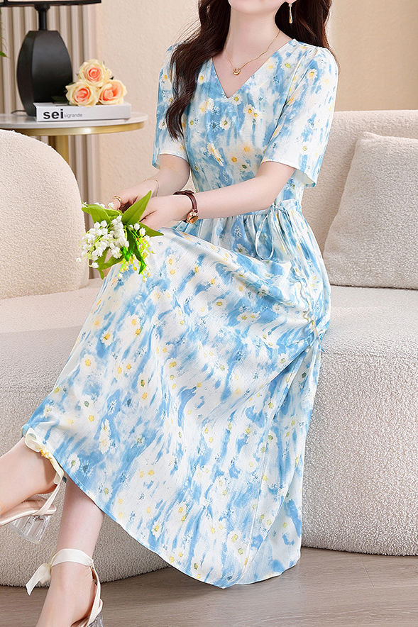 Women's Beach Dress | Floral V-Neck