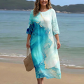 Women's Beach Dress | Printed Draped