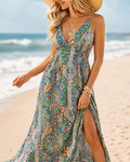 Women's Beach Dress | Printed V-Neck Maxi