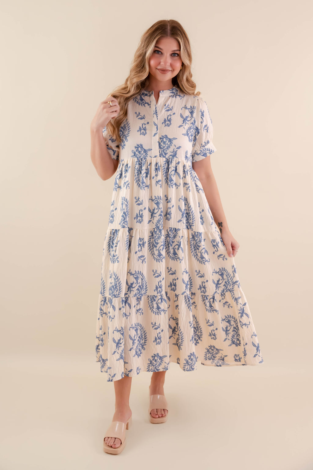 Women's Beach Dress | Tiered Midi