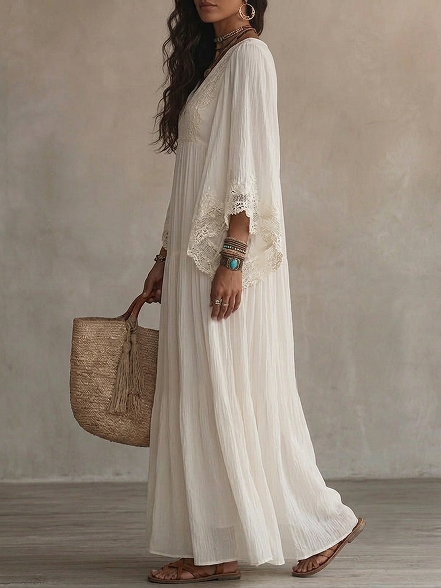 Women's Beach Dress | V-Neck A-Line