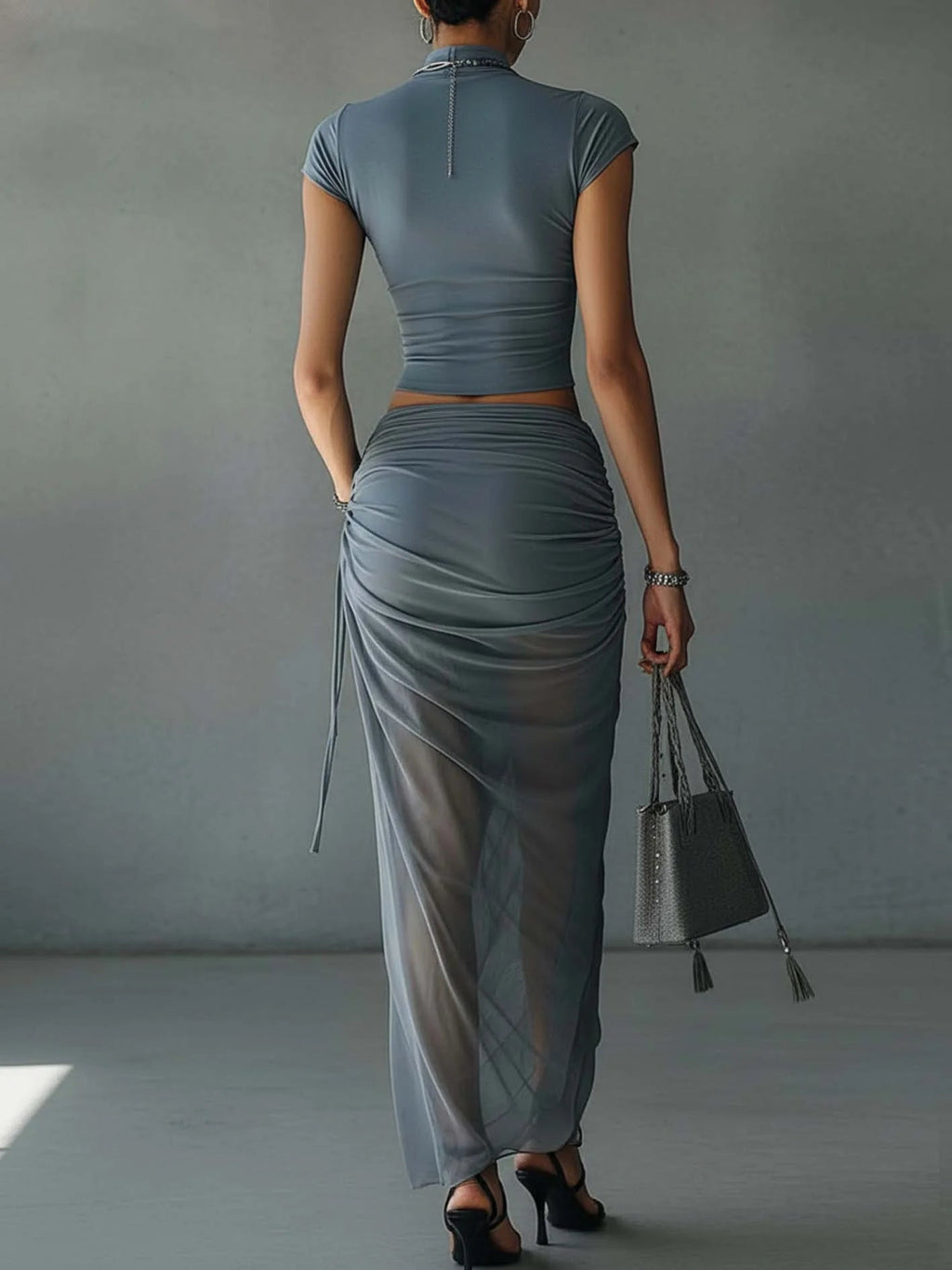 Women's Beach Shirt | Ruched Maxi