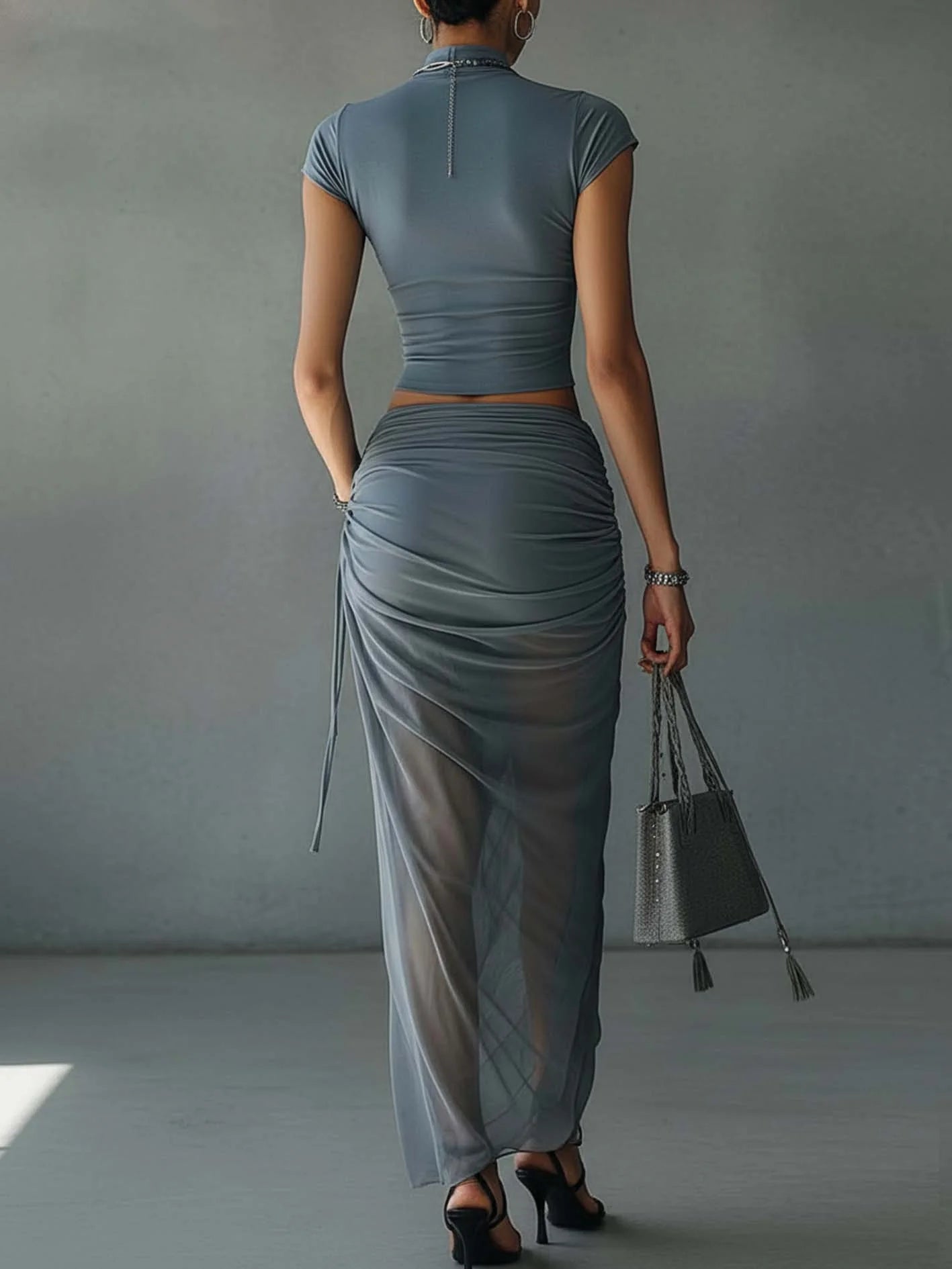 Women's Beach Shirt | Ruched Maxi