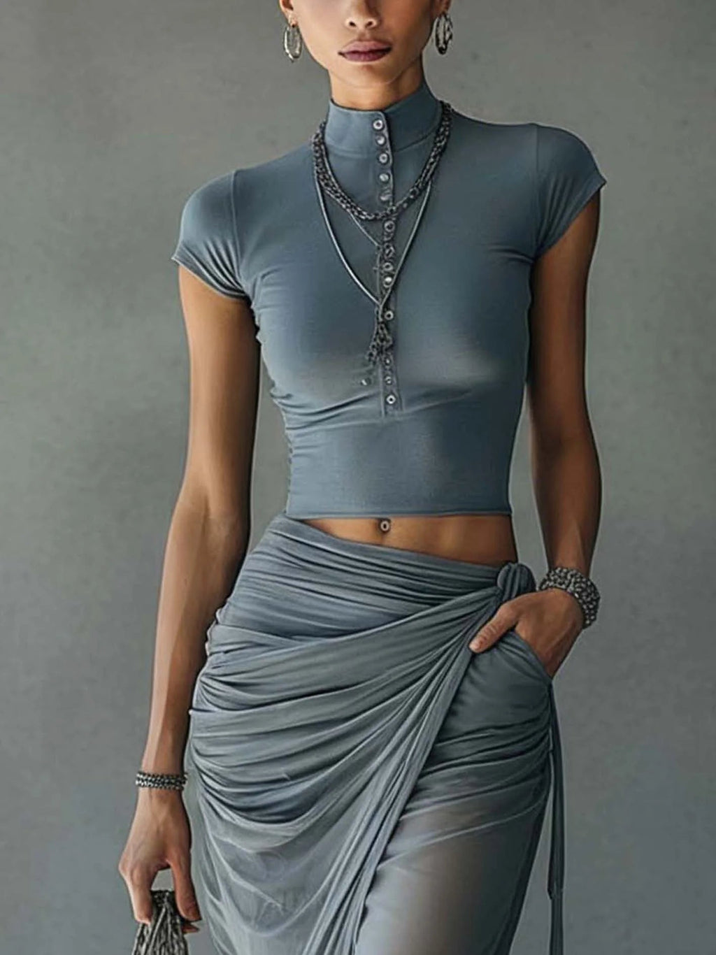 Women's Beach Shirt | Ruched Maxi