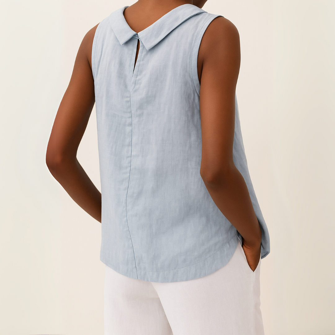 Women's Beach Shirt | Sleeveless Pleated