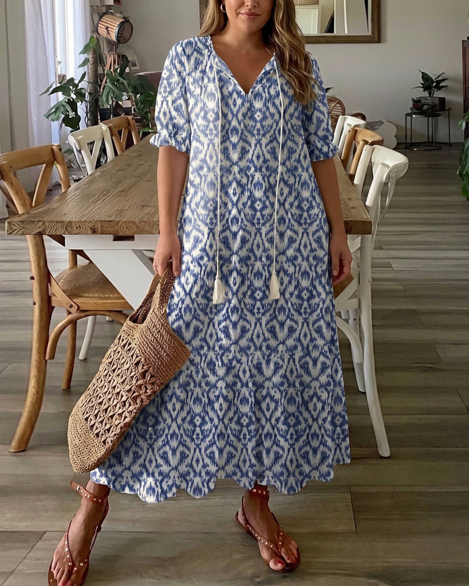 Women's Beach Sundress | Printed V-Neck