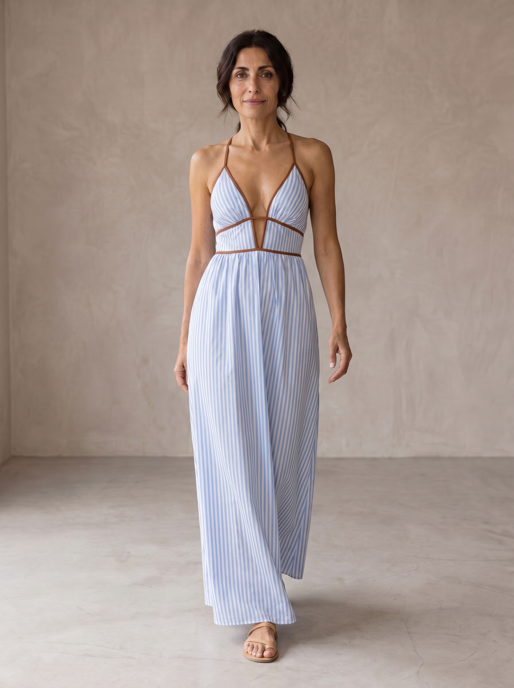 Women's Beach Sundress | Striped Cut-out