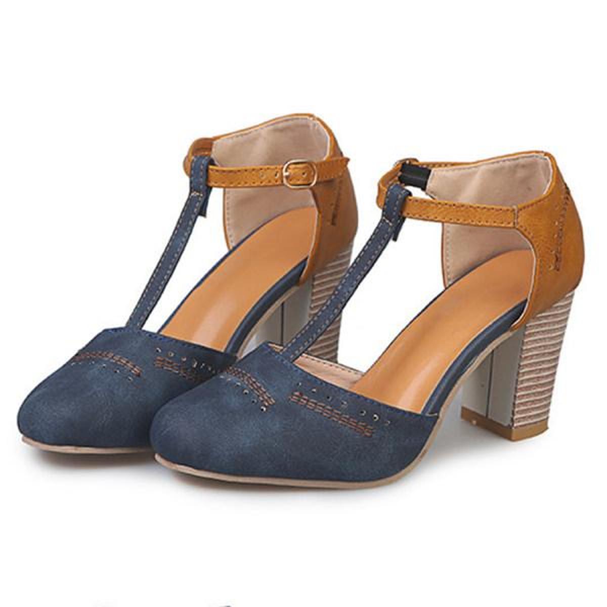 Women's Block Heel Sandals | Ankle-Strap Vintage-inspired