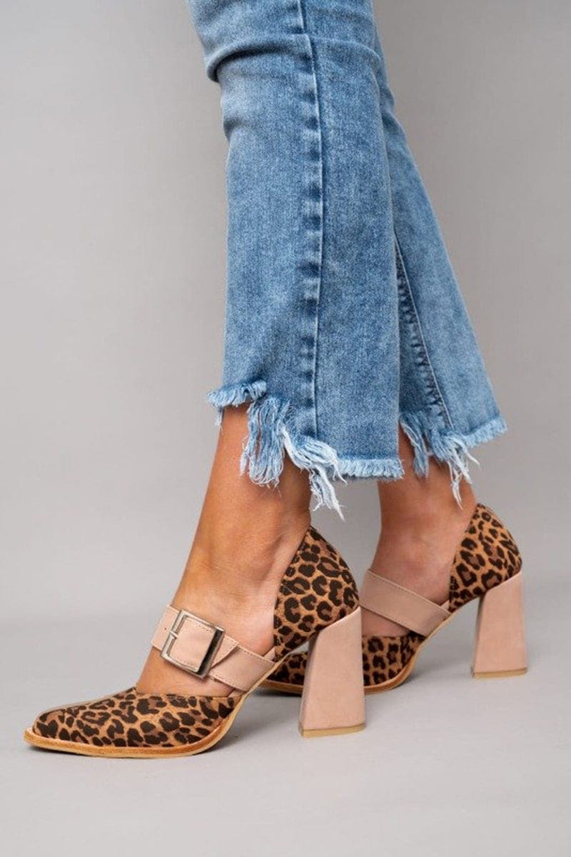 Women's Block Heel Sandals | Buckle Printed