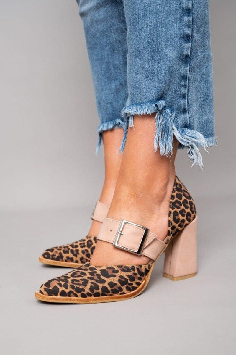 Women's Block Heel Sandals | Buckle Printed