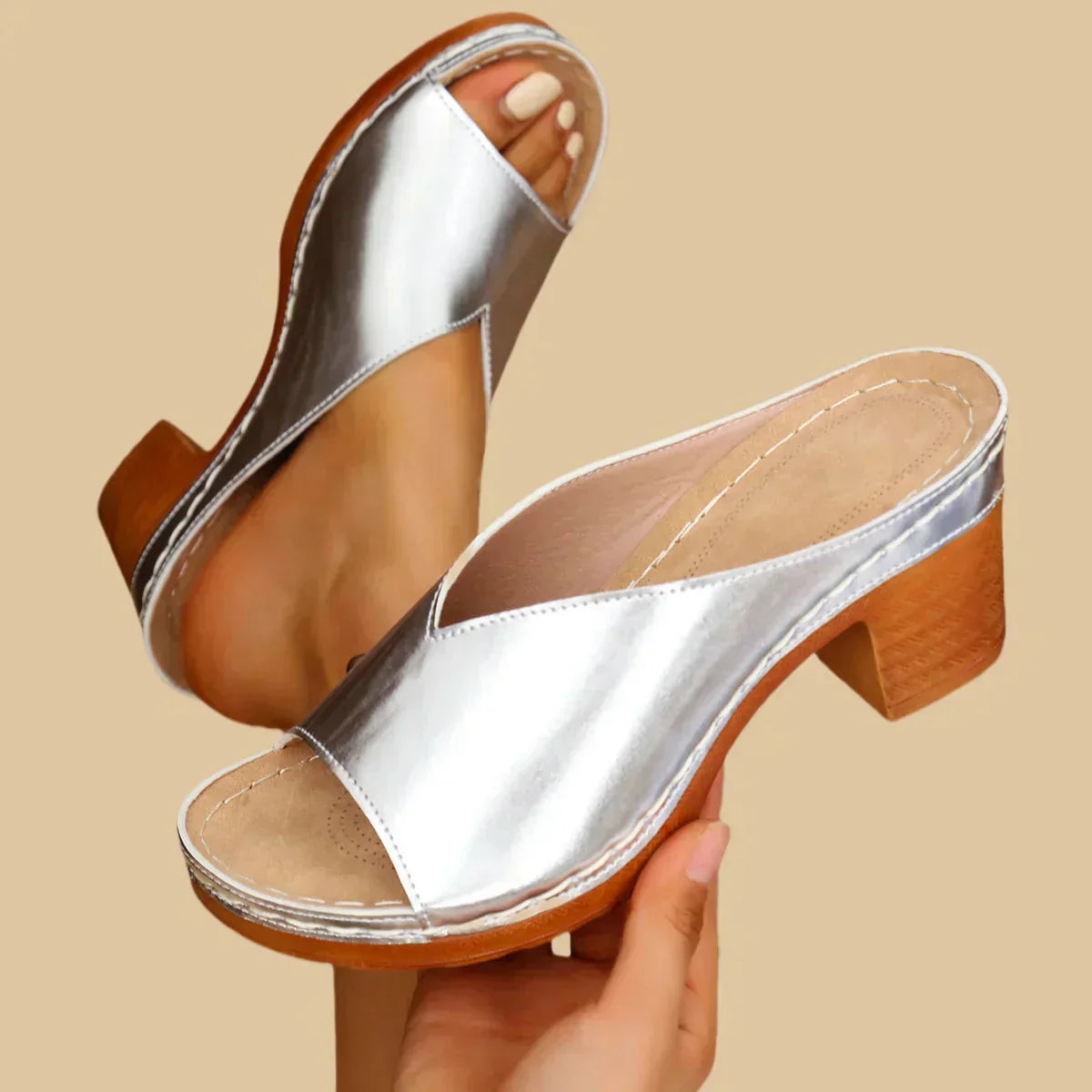 Women's Block Heels | Block-Heel Open-Toe Strappy