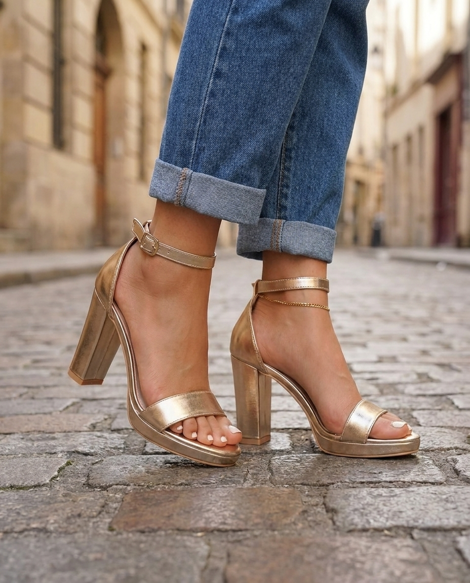 Women's Block Heels | Block-Heel Platform Strappy