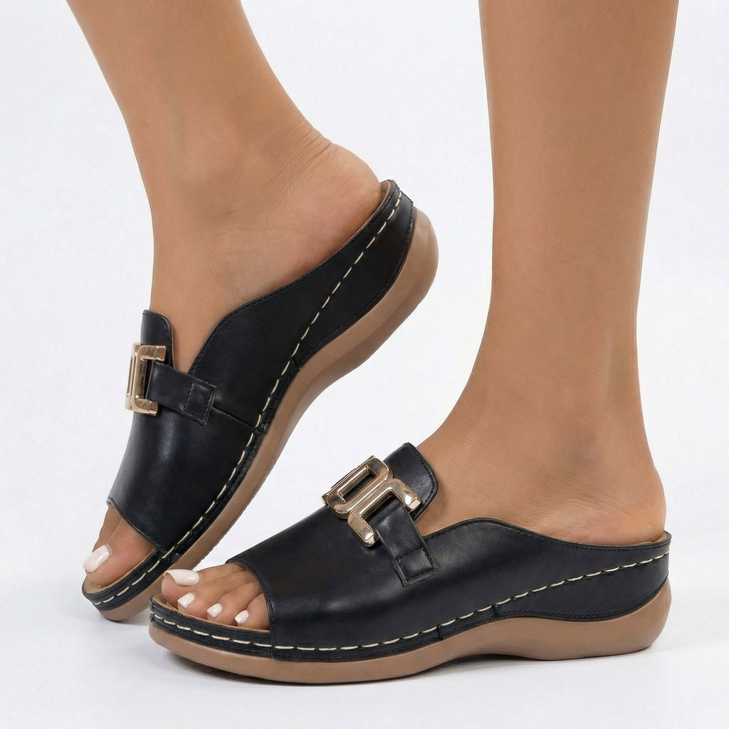 Women's Block Heels | Block-Heel Slip-On Strappy