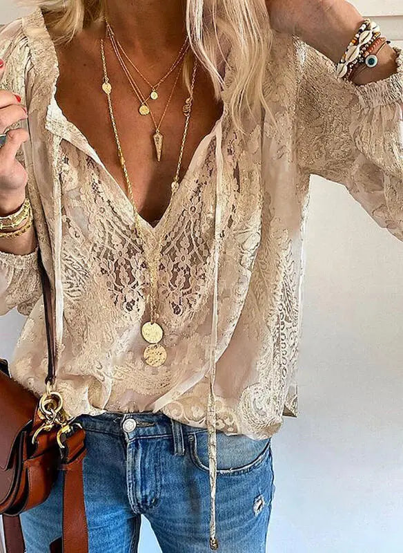 Women's Blouse | Boho V-Neck Summer