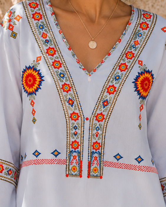Women's Blouse | Boho V-Neck Summer