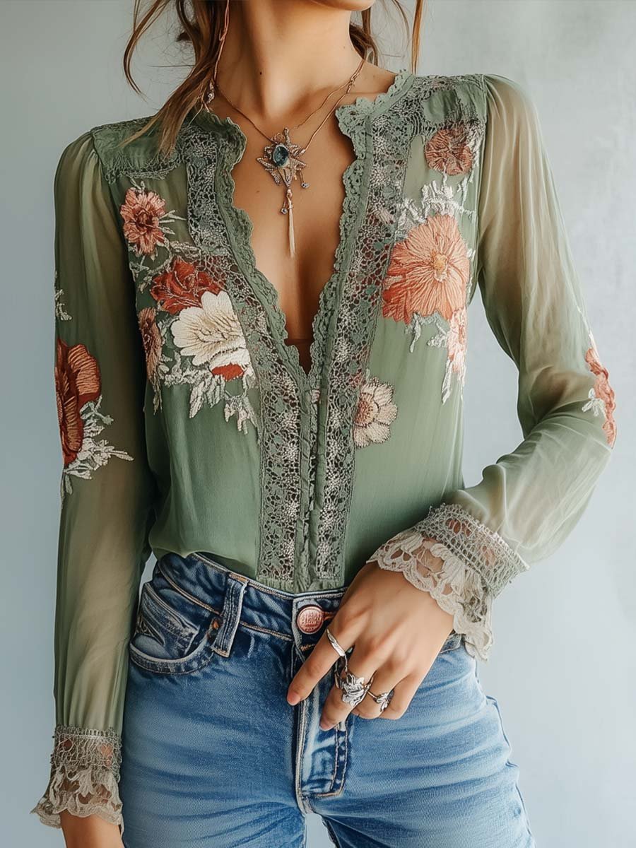 Women's Blouse | Floral Boho Summer