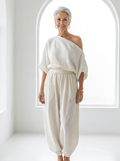 Women's Blouse | Linen-Blend Off-Shoulder Summer