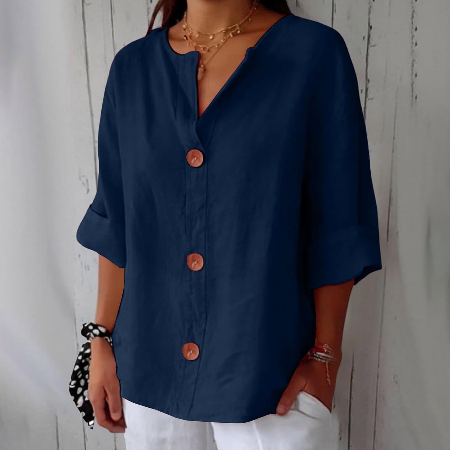 Women's Blouse | Linen-Blend Summer Casual
