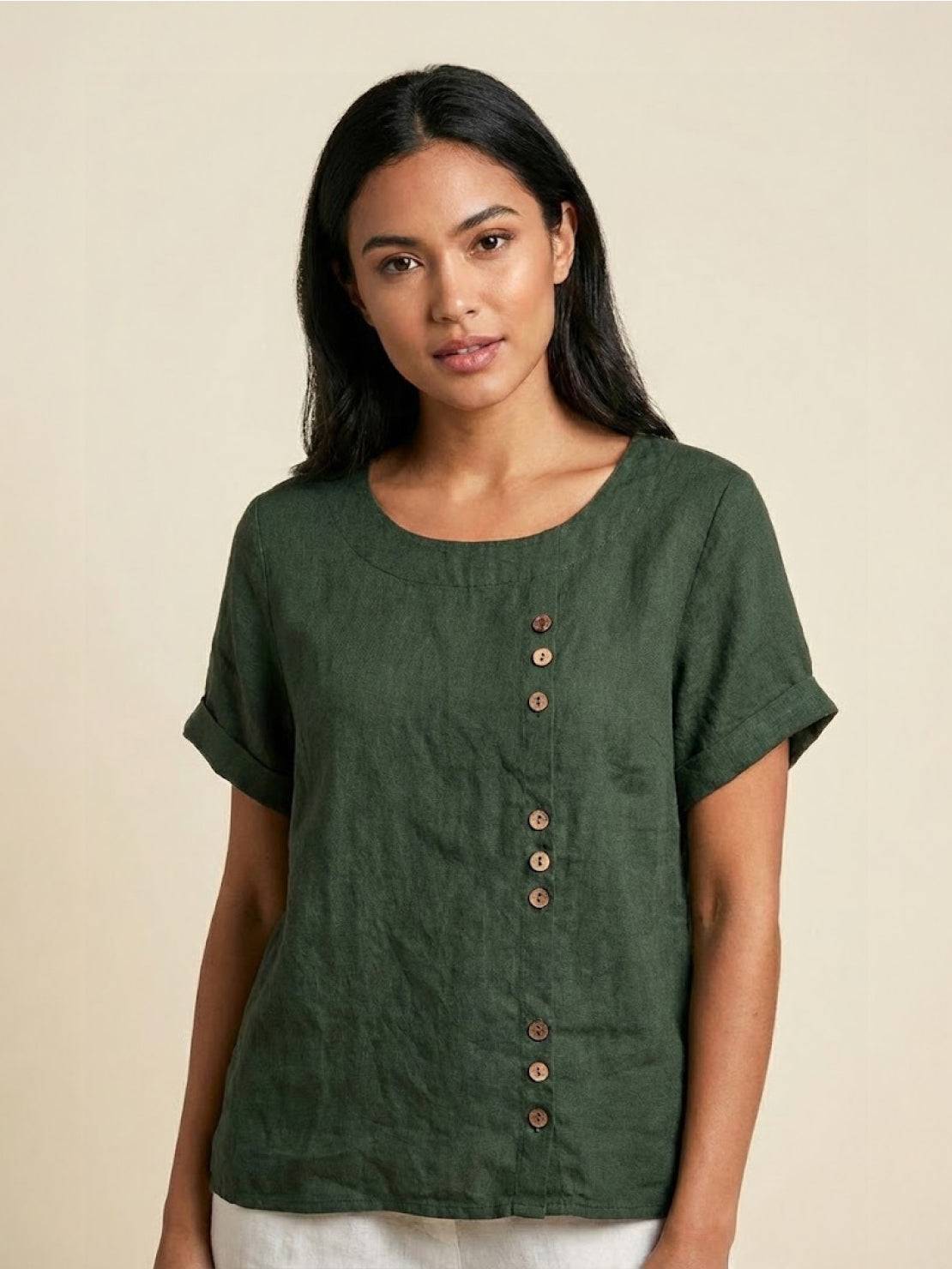 Women's Blouse | Linen-Blend Summer Casual