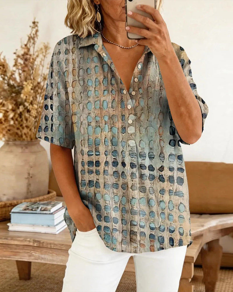Women's Blouse | Printed Short-Sleeve Summer