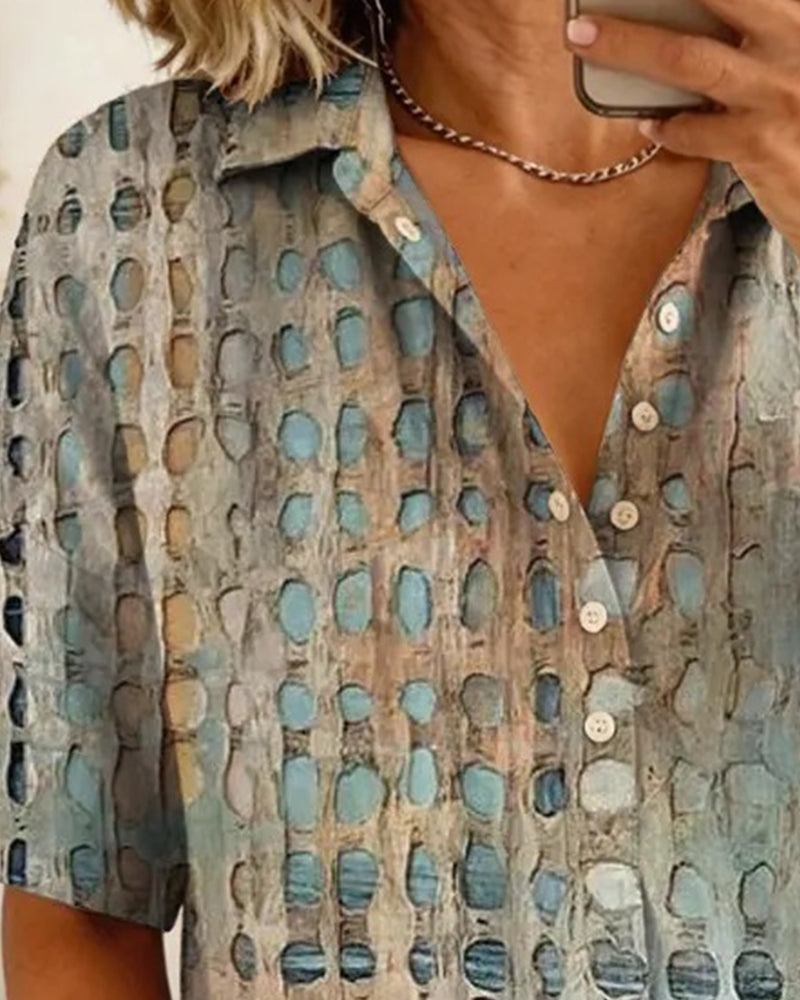 Women's Blouse | Printed Short-Sleeve Summer