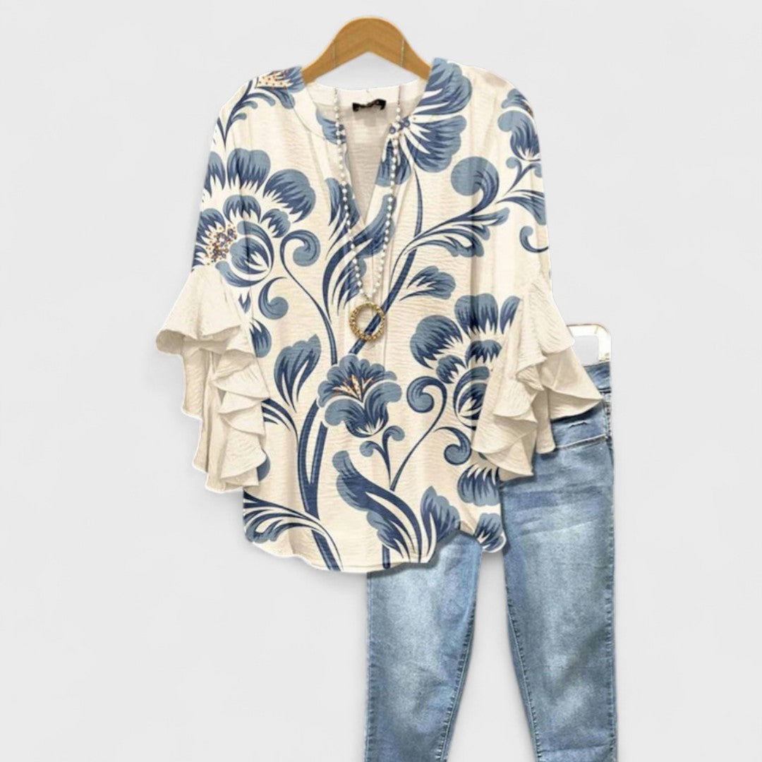 Women's Blouse | Tiered Floral Ruffled