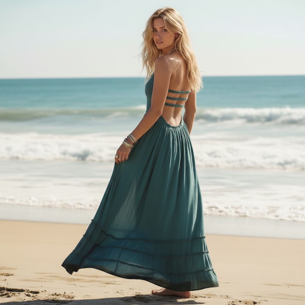 Women's Boho Dress | Maxi Halter Summer