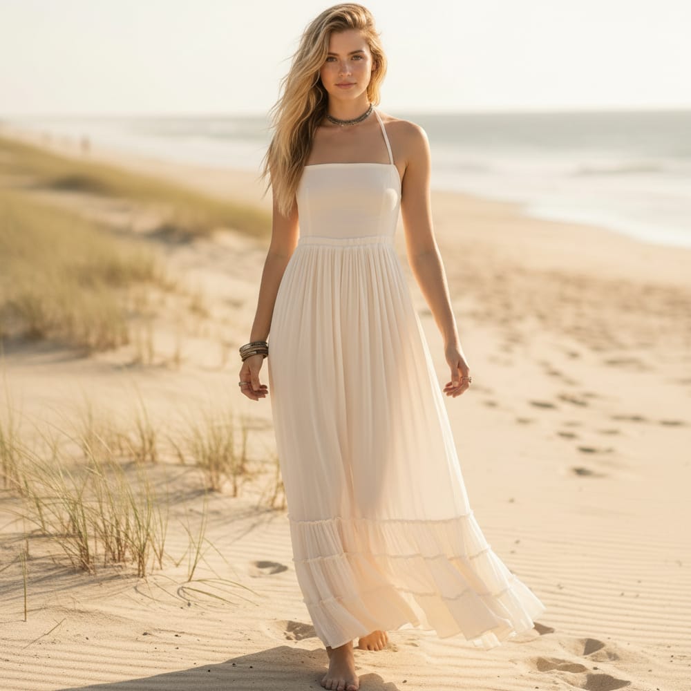 Women's Boho Dress | Maxi Halter Summer