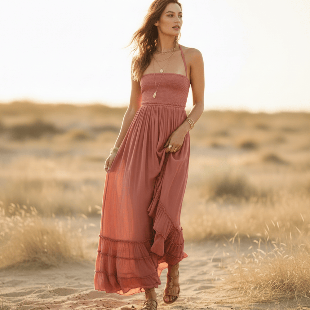 Women's Boho Dress | Maxi Halter Summer