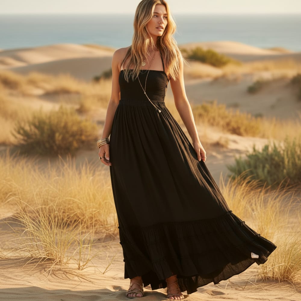 Women's Boho Dress | Maxi Halter Summer
