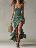 Women's Boho Dress | Tiered Maxi Printed