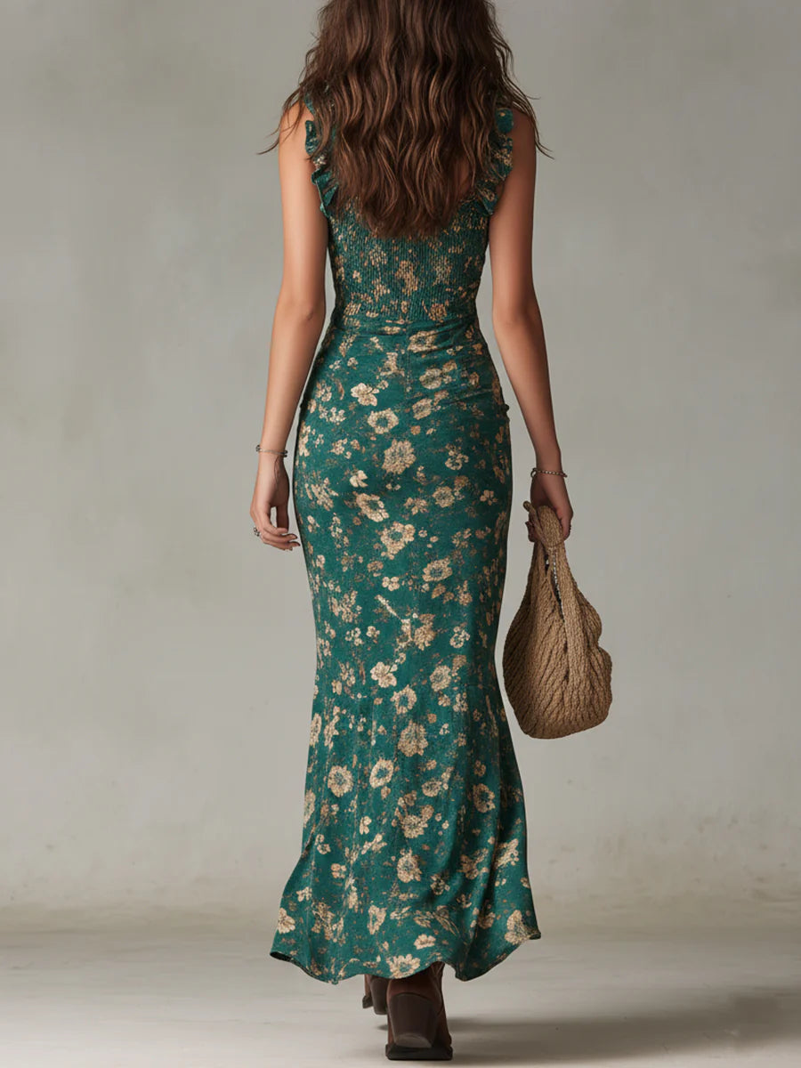 Women's Boho Dress | Tiered Maxi Printed