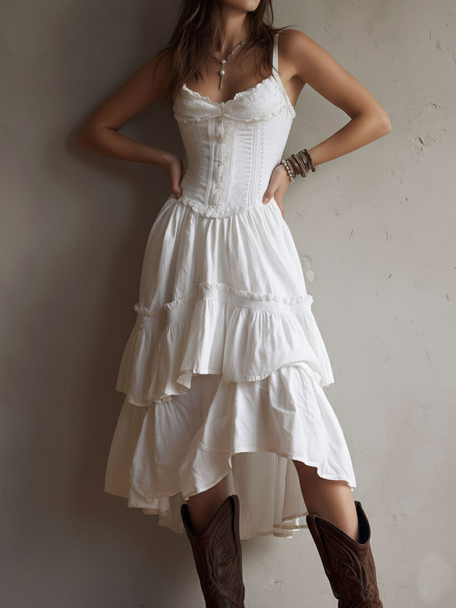 Women's Boho Dress | Tiered Midi Summer