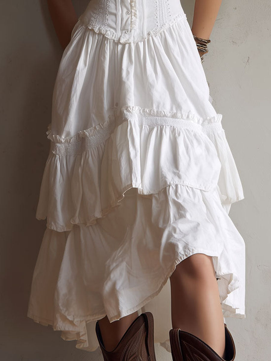 Women's Boho Dress | Tiered Midi Summer