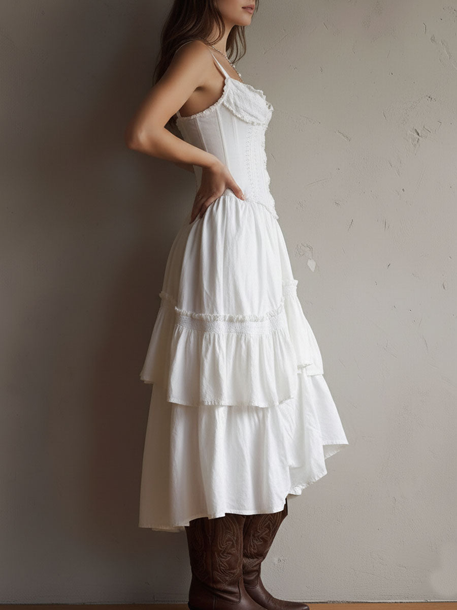 Women's Boho Dress | Tiered Midi Summer
